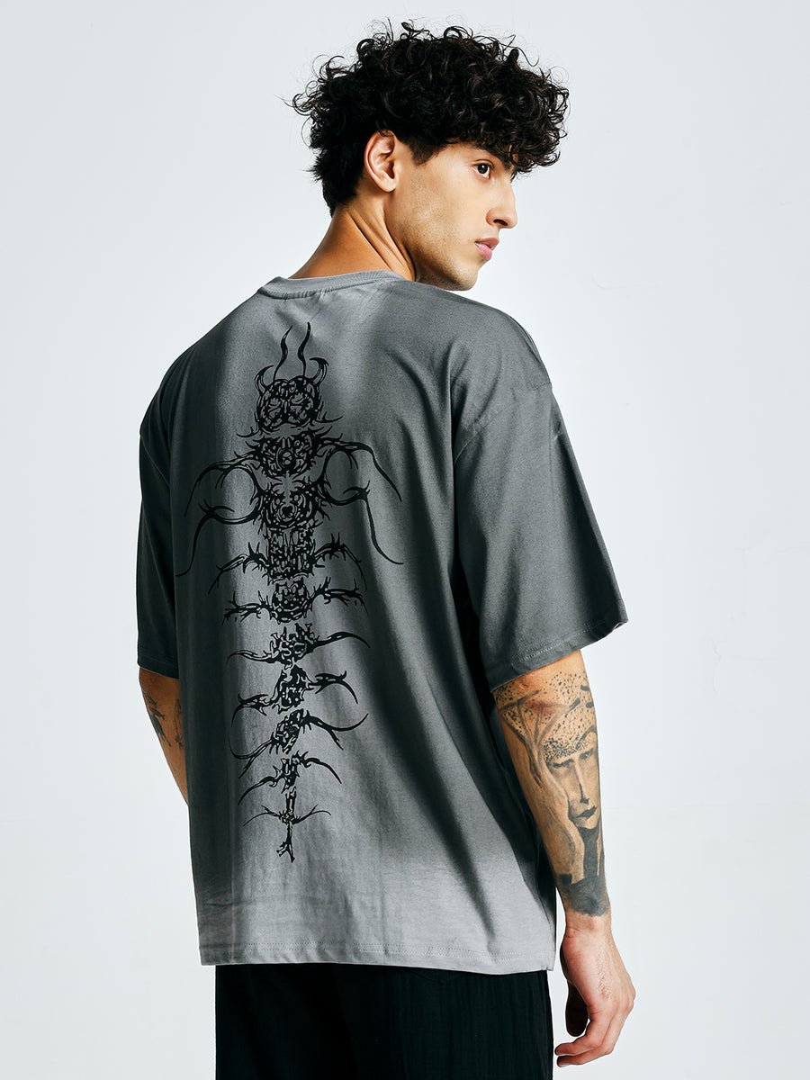 Men Retro Wash Puff Printed Oversized T-Shirt alternate view
